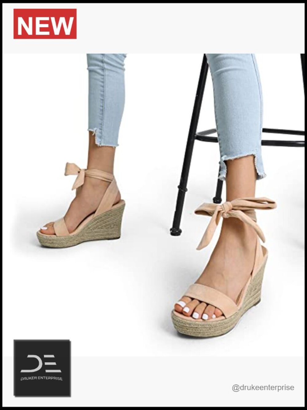 Espadrilles Platform Wedge Sandals Tie Lace Up Ankle Strap Cute Dressy Shoes - Picture 6 of 7